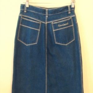 Vintage 80's  Gloria Vanderbilt Denim Skirt Swan S